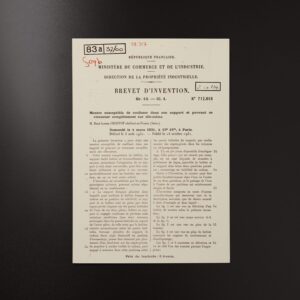 French designer René-Alfred Chauvot filing the 1931 patent in Paris for a reversible watch case that could slide and turn over.