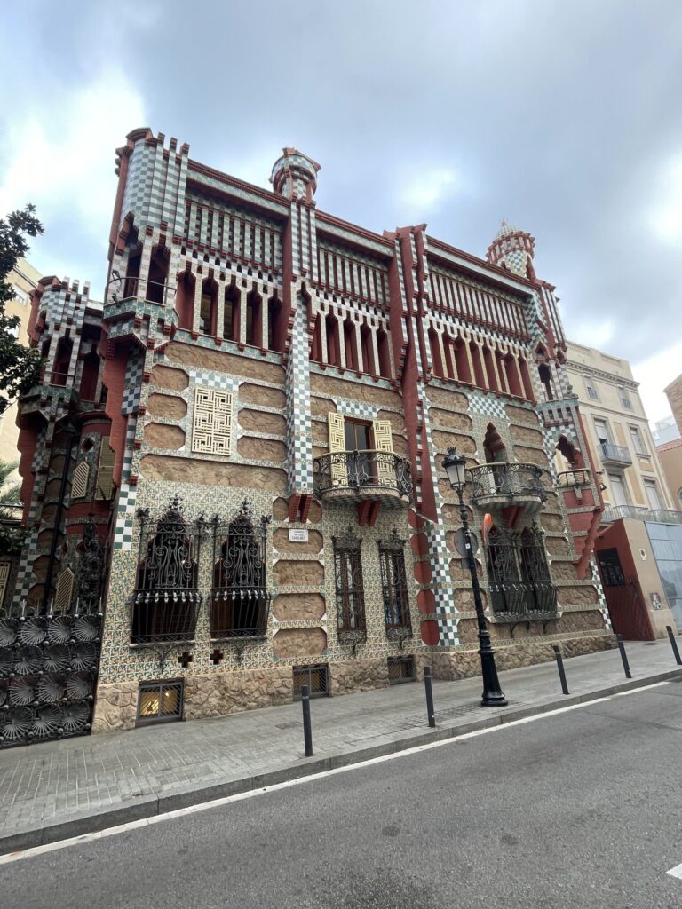 Exterior of Casa Vicens by Antoni Gaudí in Barcelona