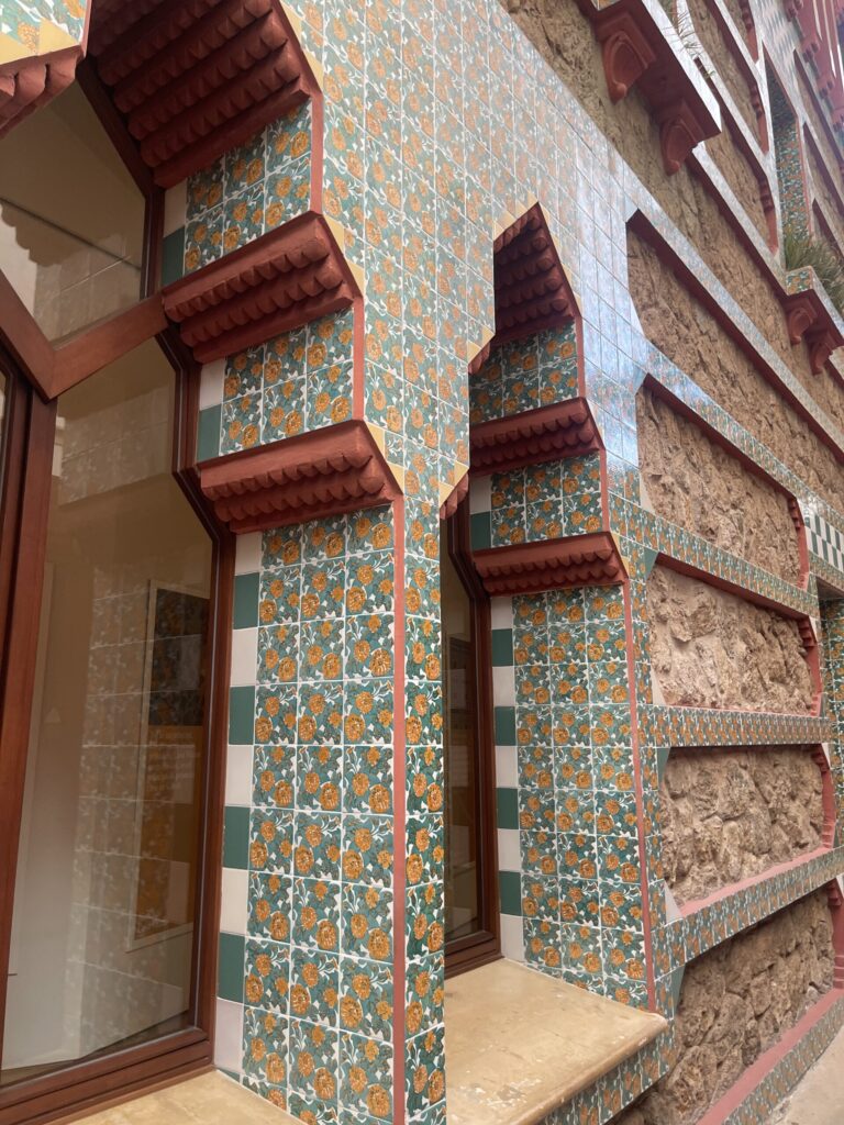 Tiles on exterior of Casa Vicens by Antoni Gaudí in Barcelona