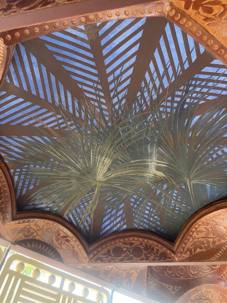 Ceiling of garden gallery at Casa Vicens