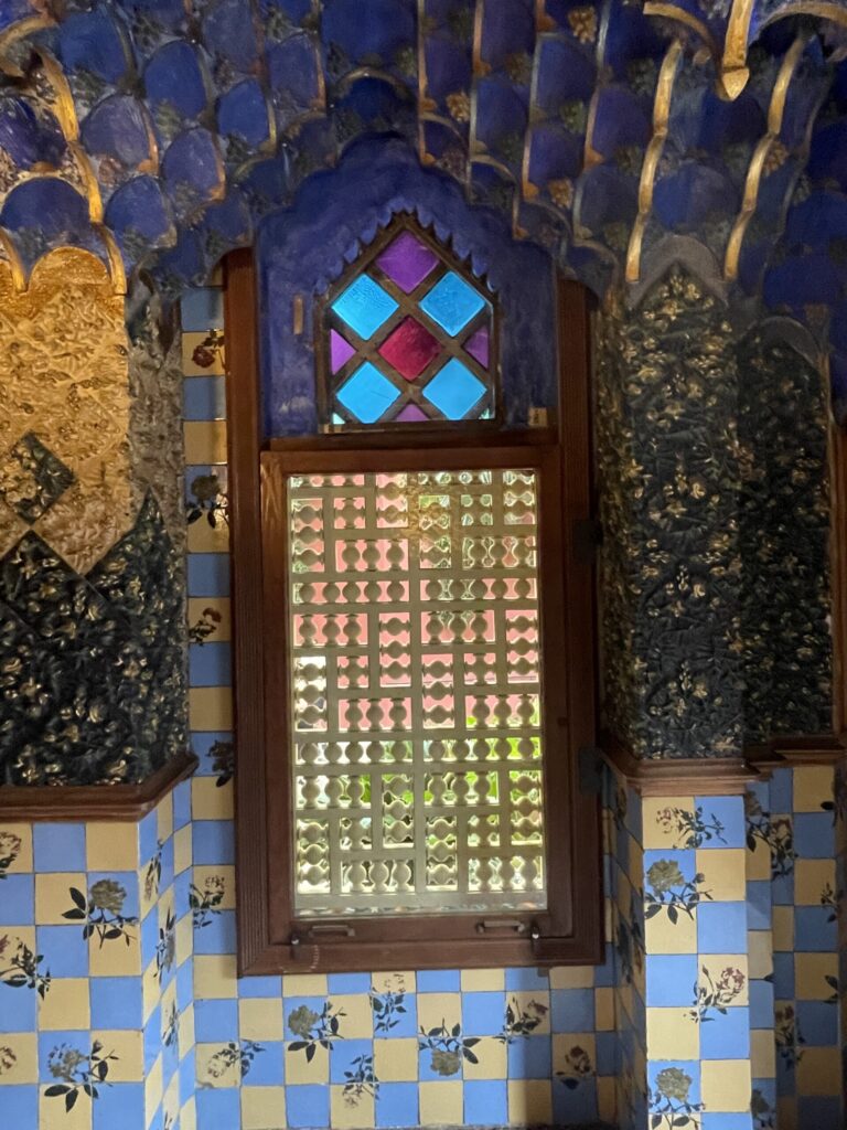 Stained glass window in the Casa Vicens smoking room